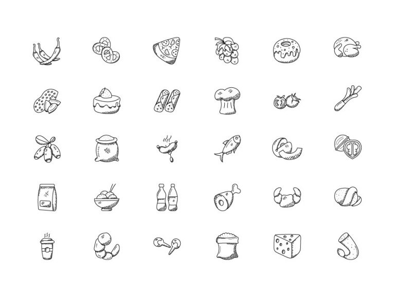 Food Hand Drawn Icons