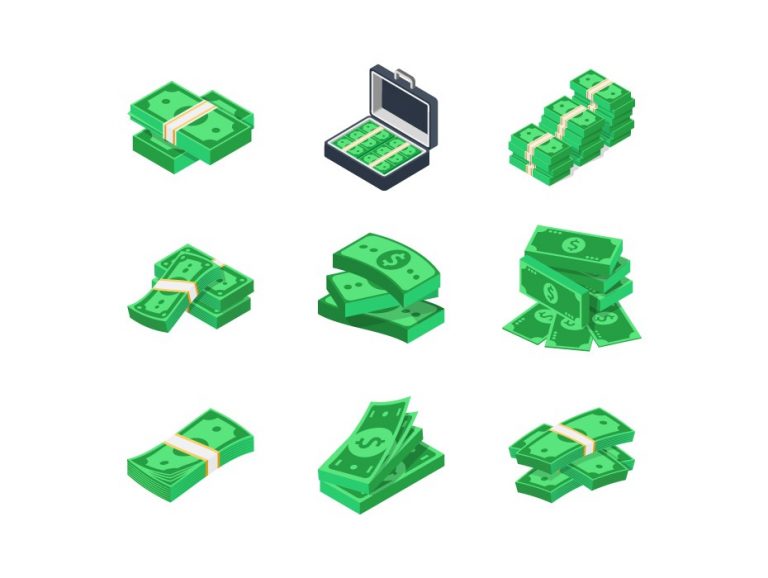 Stacks of Money Vector Icons