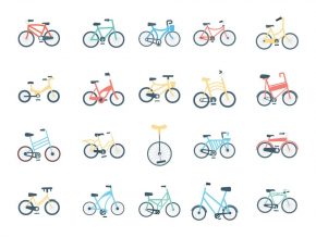 Bicycles Flat Icon Set