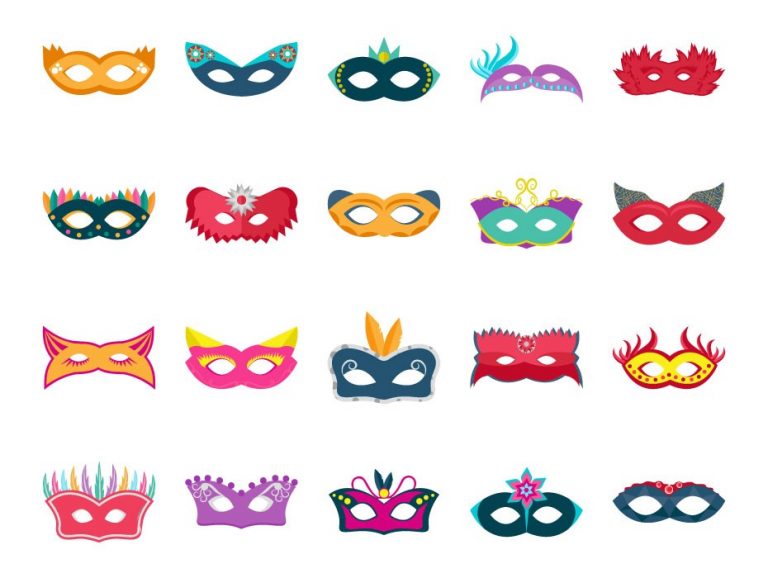 Face Mask Flat Icons