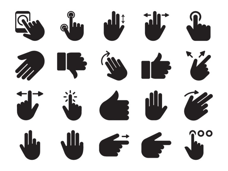 Hand Gestures Glyph Icons