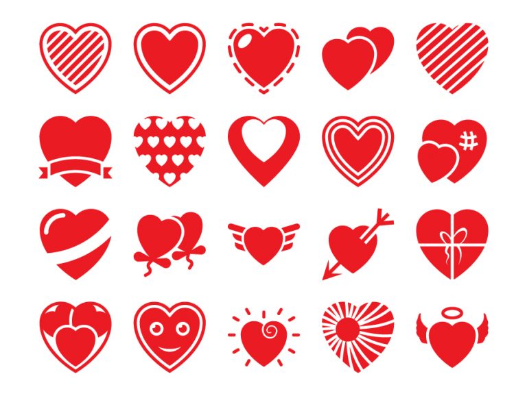 Heart Flat Icon Pack