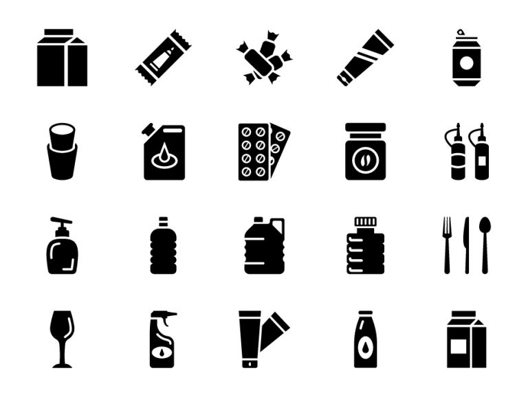 Plastic Packaging Icons