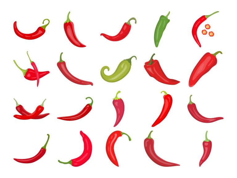 Chili Pepper Flat Icons