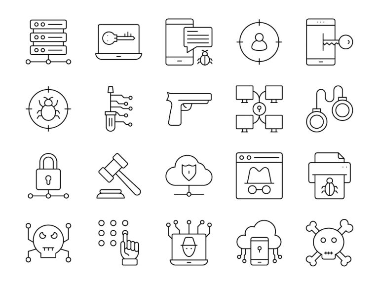Cyber Hacking Icons
