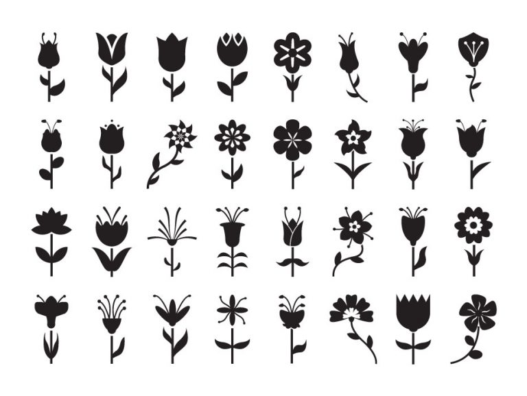 Flowers Glyph Icons