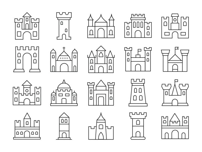 Medieval Castles Icon Set