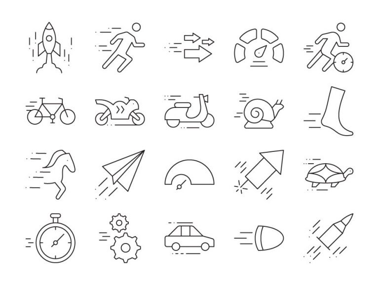 Set of Speed Related Icons