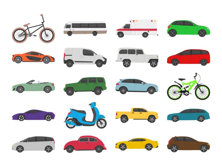 Vehicle Transport Flat Icons