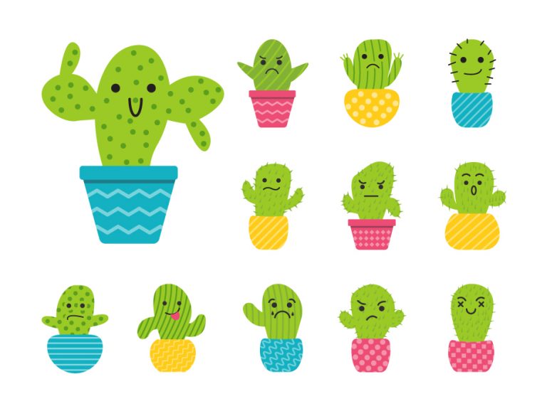 Cactus Pot Flat Icons