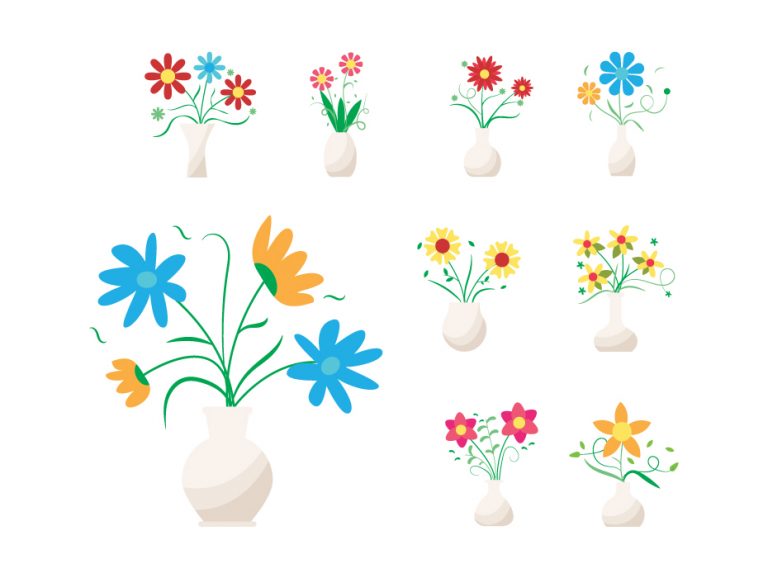 Flower Vase Flat Icons