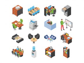 Isometric Office Workplace