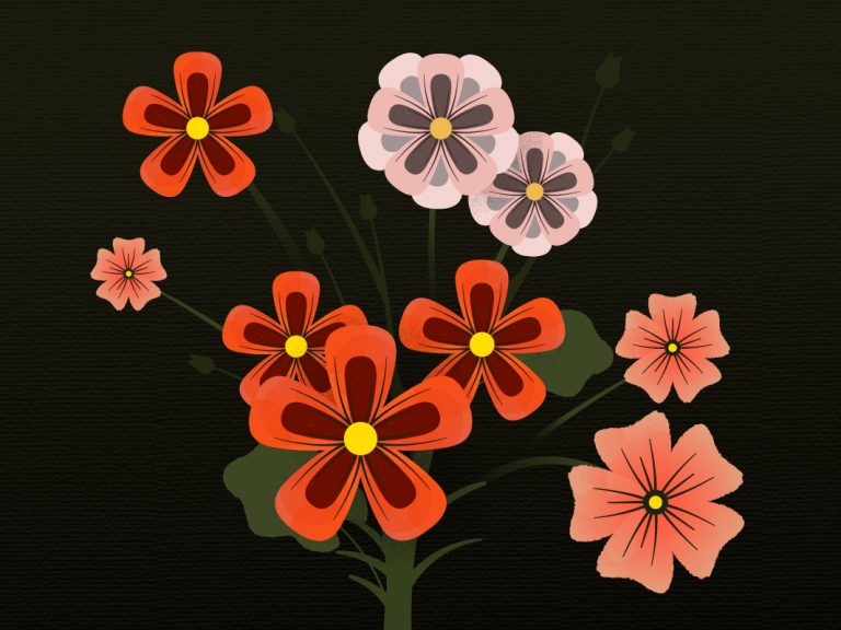 Blooming Flowers Illustration