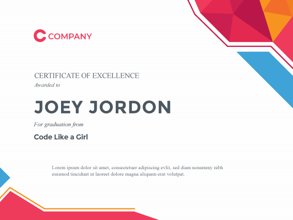 Certificate Of Excellence Vector