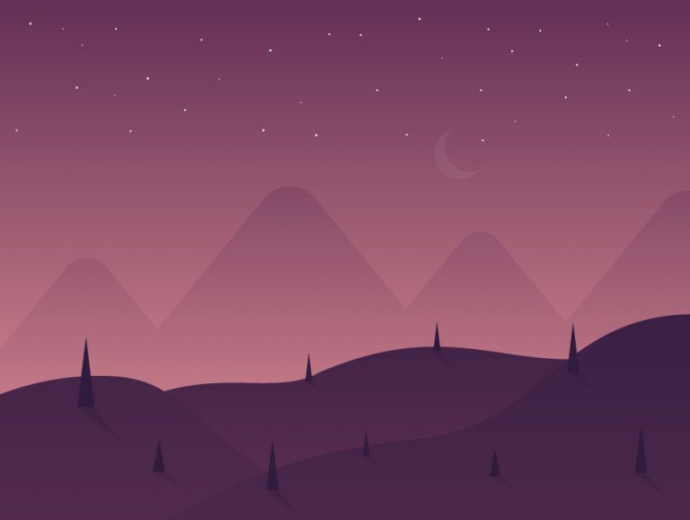 Night Time Landscape Illustration