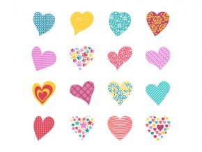 Colorful Hearts Vector