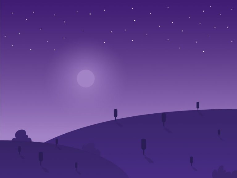 Night Landscape Vector