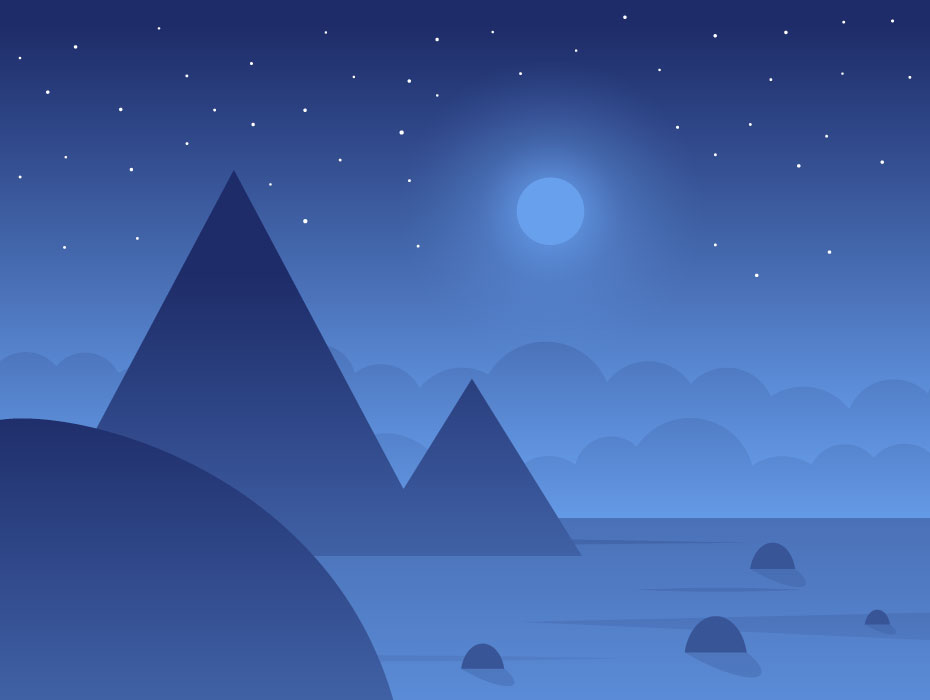 Night Landscape Vector | Frebers