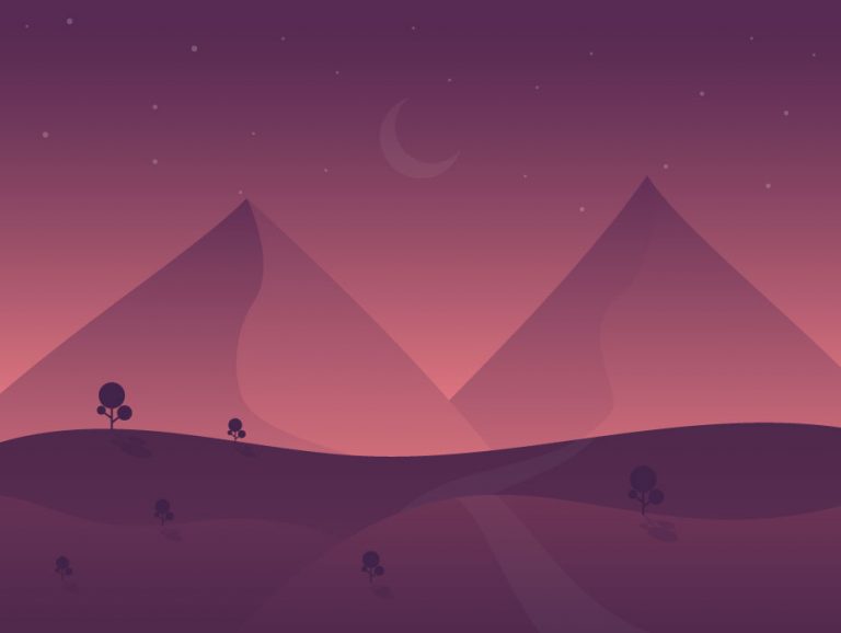 Night Time Vector Landscape