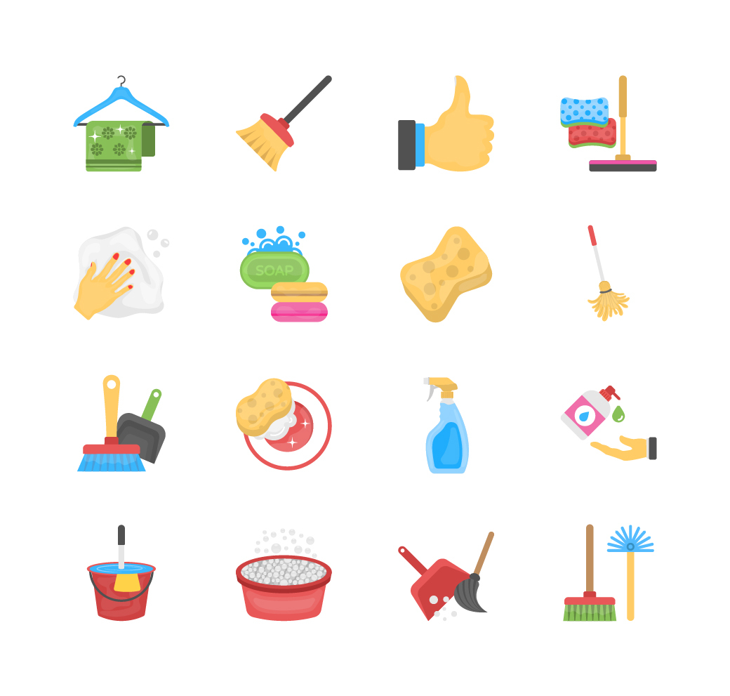 Cleaning Icon Flat Vectors Free Download Frebers