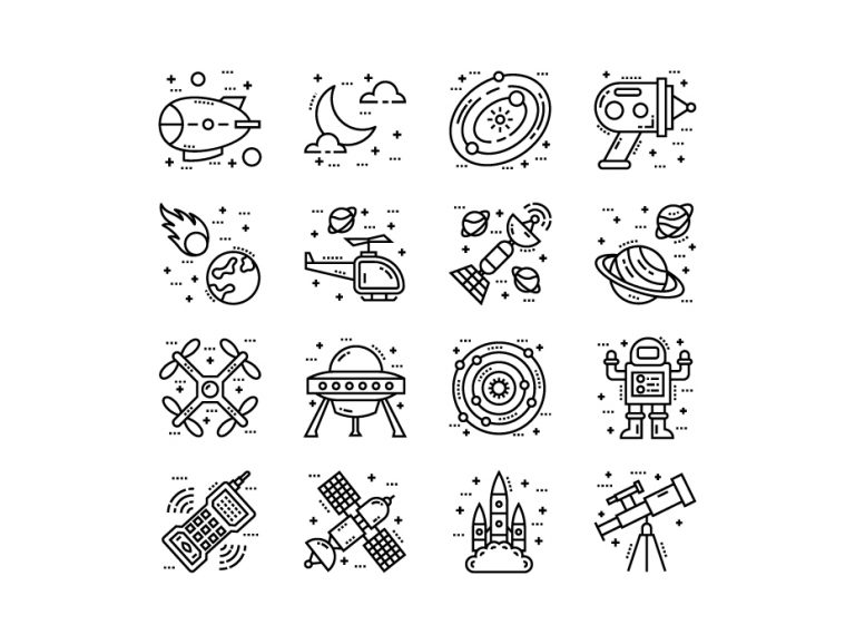 Vector Space and Galaxy Icons