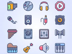 Music Equipment Flat Icons