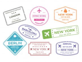 Travel Stamps Vector Download