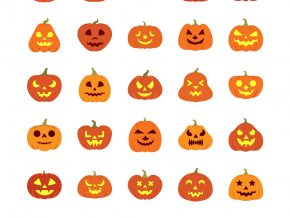 Scary Halloween Pumpkins Set