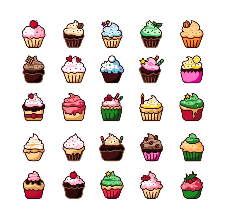 Yummy Cupcakes Vector Download