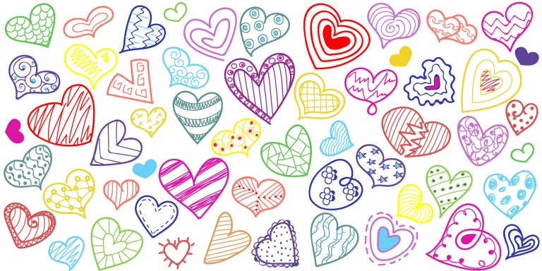 Hearts Doodle Background