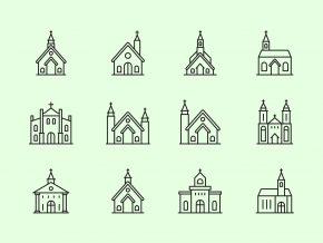 Church Icons Solid/Line Free Download