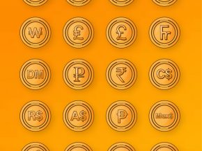 Currency Coins Icons Set