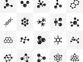 Solid Molecule Icons Free Vectors