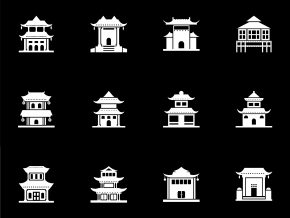Chinese Houses Free Vector Art