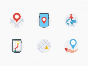 Map, GPS and Navigation Flat Icons Set