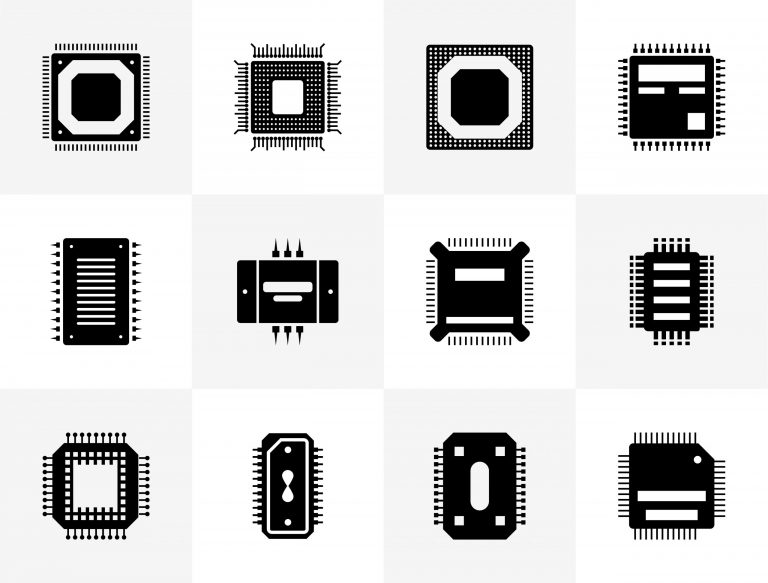 Microprocessor Design Icons Pack