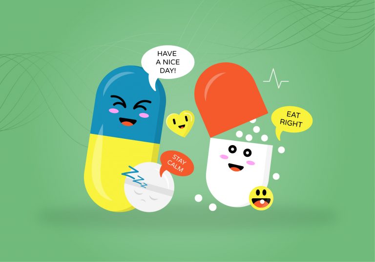 Funny Character Pills Vector Download