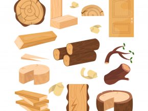 Wood Industry Raw Material Icons