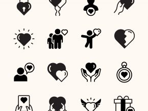 Friendship and Love Solid Icons Download