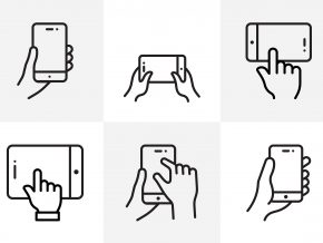 Set of Hand Holding Phones Download