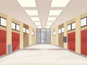 School Hallway Free Vector
