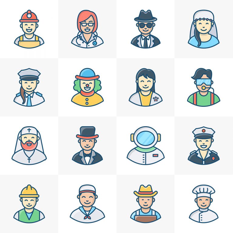 Collection of Professional Avatars Free Vector