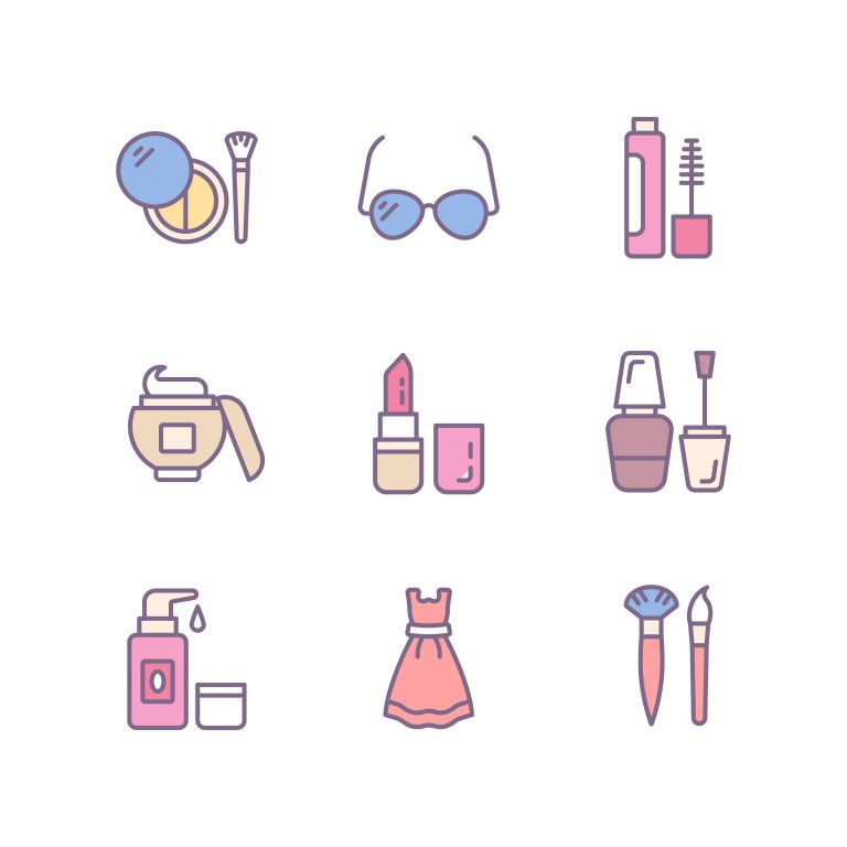 Cosmetics Flat Icons Pack