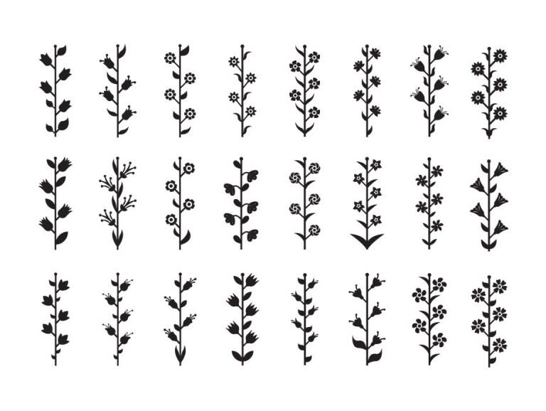 Flower Stem Glyph Icons