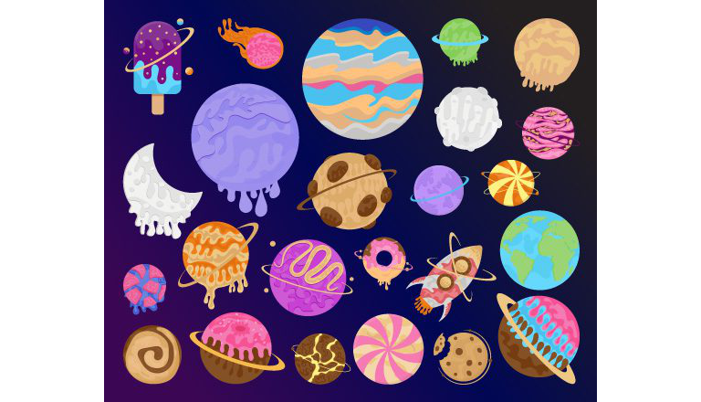 Galaxy Candy Planet Vector Image