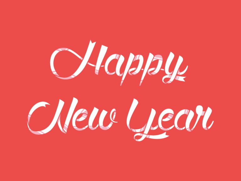 Happy New Year Typographic Illustration Free Download