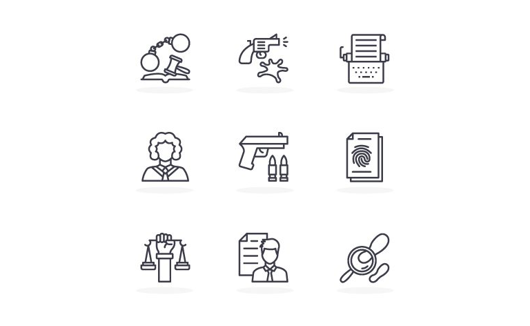 Law Line Icons Download
