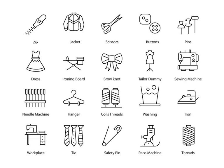 Sewing Line Icons