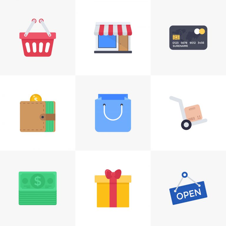 Shopping Flat Icons Download