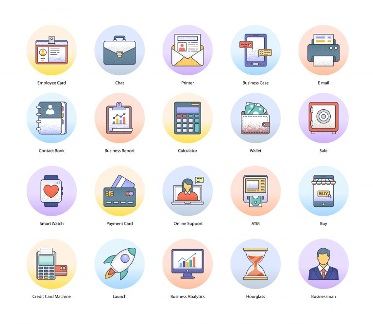Business and Finance Flat Icons